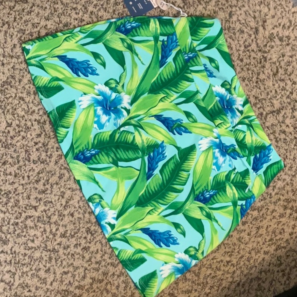 Tropical Leaf Print Skirt